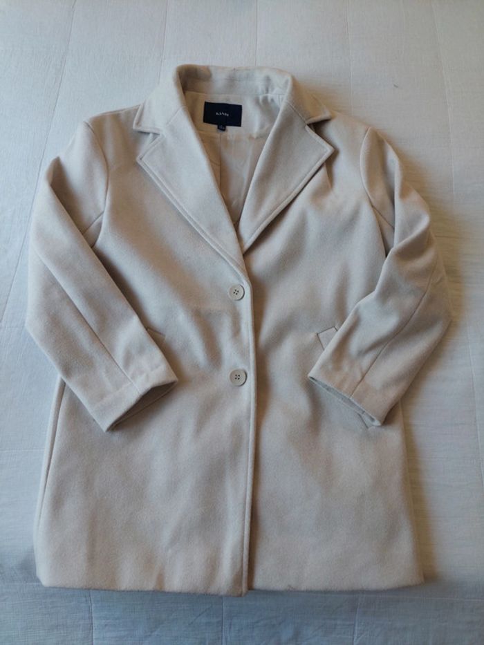 Manteau mi-long crème