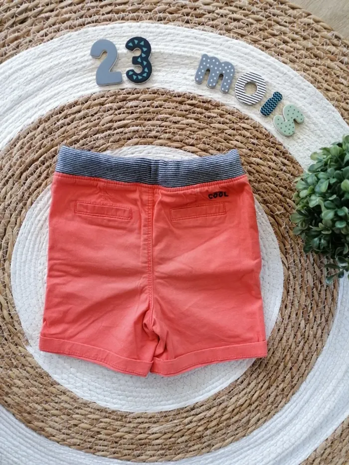 Ensemble short orange + deux tee-shirts - 24 mois - photo numéro 3