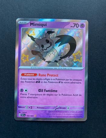 Carte pokémon mimiqui 160 shinny 