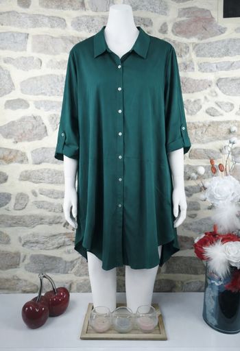 Robe chemise manches trois quarts vert sapin Femme taille 54 marque Asos 🌺 