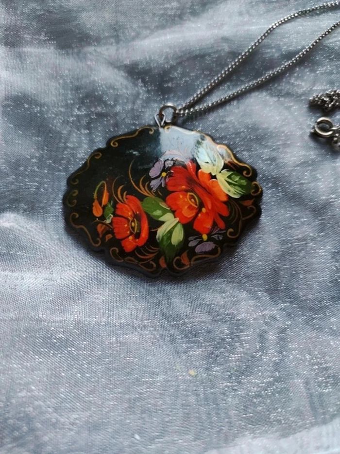 Pendentif bois vintage