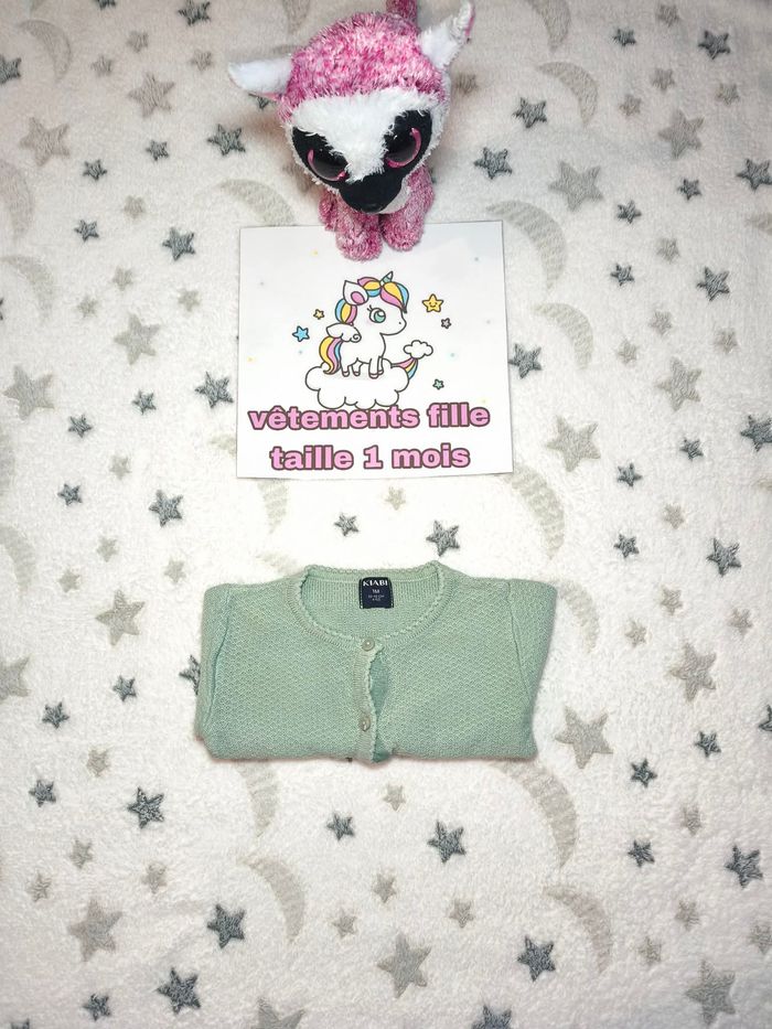 Gilet fille Kiabi - naissance - vert - très bon état - photo numéro 5