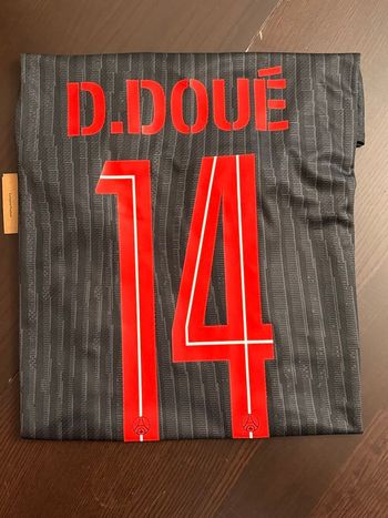 Maillot PSG Fourth D.Doué 25/26 - Maillot PSG Noir D.Doué - Maillot PSG D.Doué 25/26 - D.Doué LDC