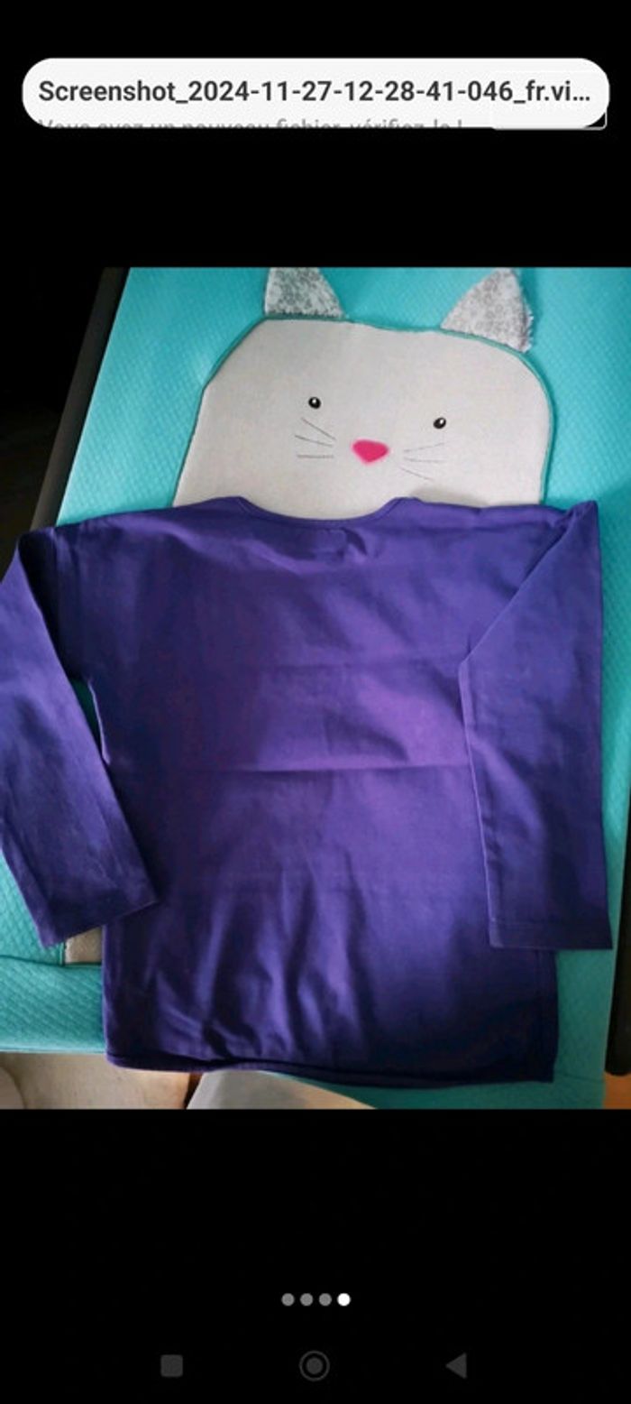 T shirt manches longues Verbaudet violet 6 ans - photo numéro 3