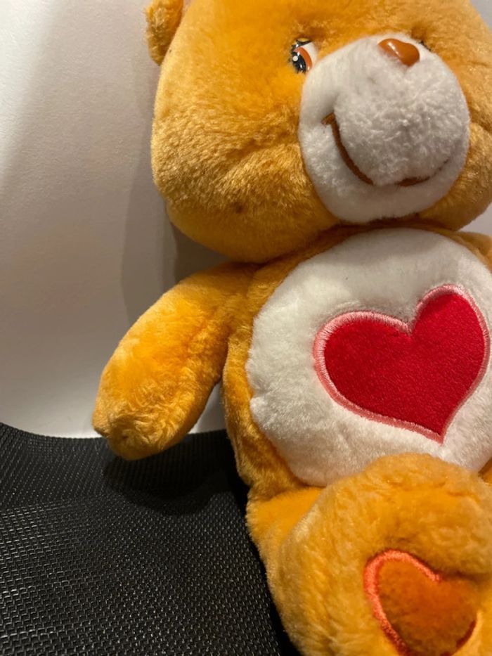 Peluche Bisounours orange Care Bears Grosbisou cœur Jemini 2004 30cm - photo numéro 15
