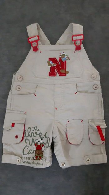 Salopette short garçon 100% coton