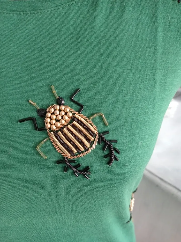 T-shirt verte et doré 3436 - photo numéro 5
