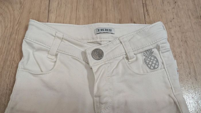 Jeans blanc et orange IKKS 18 Mois - photo numéro 2