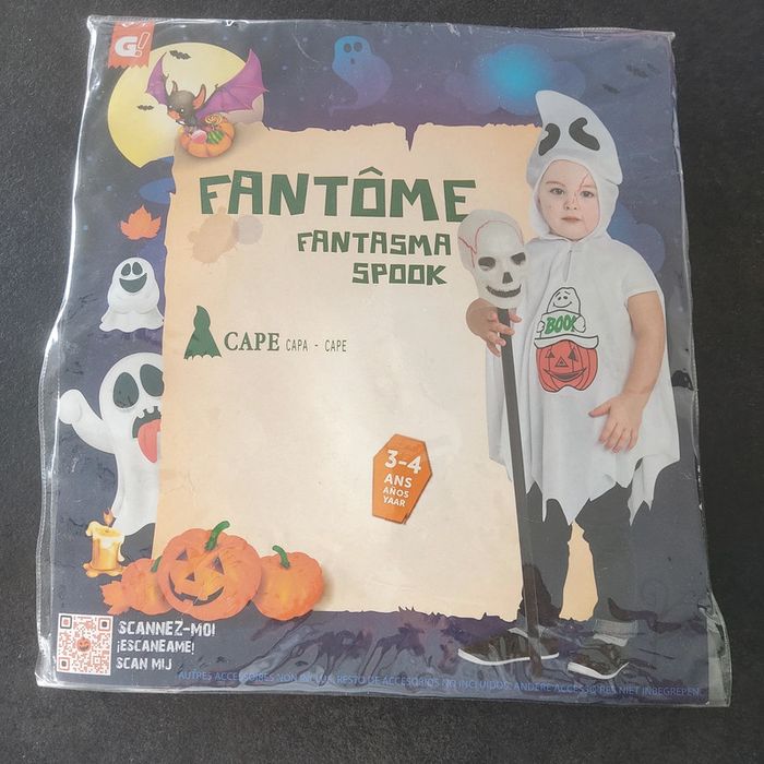 Cape de fantôme taille 3/4 ans