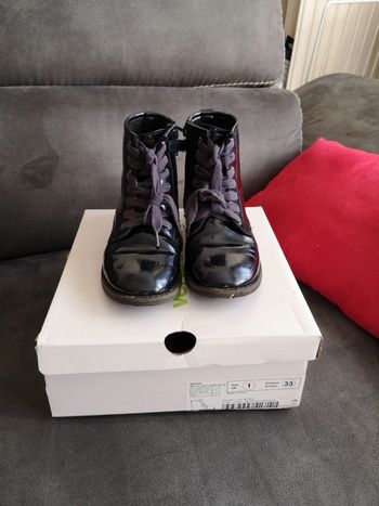 Bottines bleues nuit vernies 33