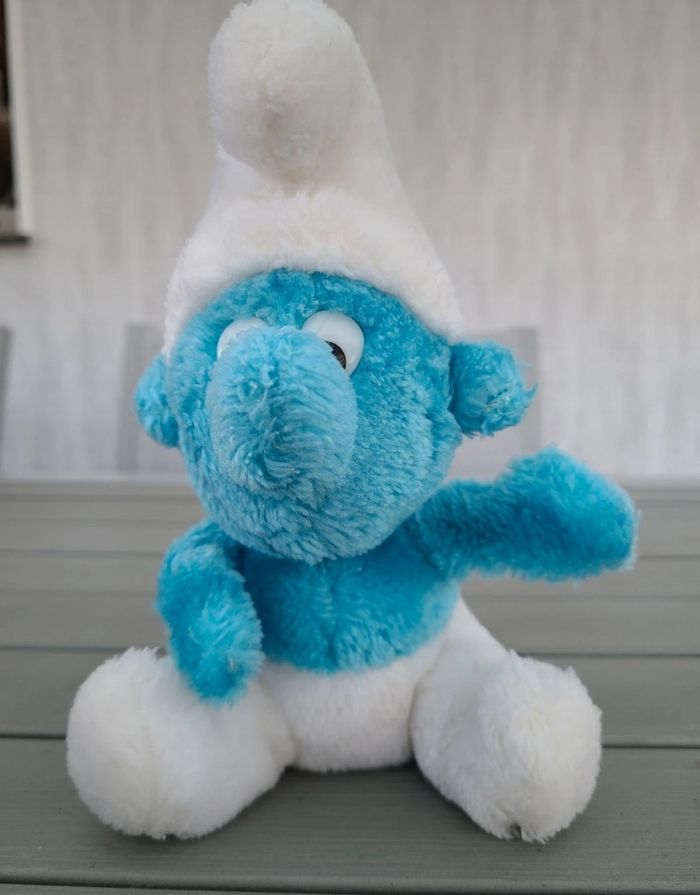 Peluche shtroumpf bleu et blanc - photo numéro 2
