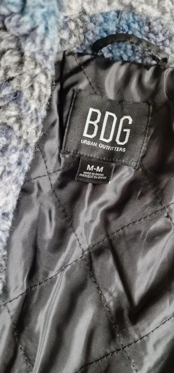 Veste sherpa polaire matelassée BDG Urban Outfitters coupe loose femme bleue taille M - photo numéro 2