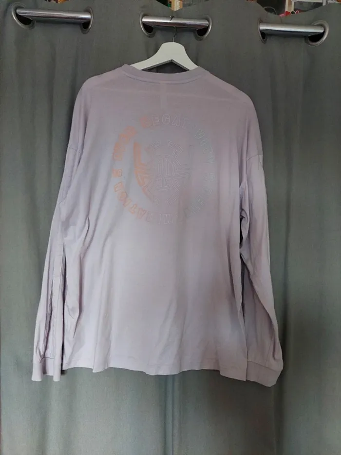T-shirt manches longues Adidas violet pastel – Taille L - photo numéro 6