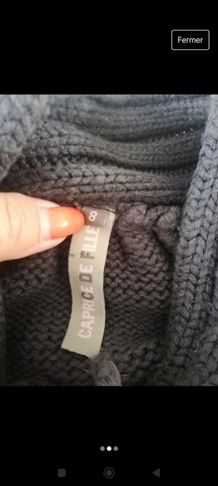 Gilet épais gris à pressions caprice de fille 8 ans 3€ - photo numéro 2