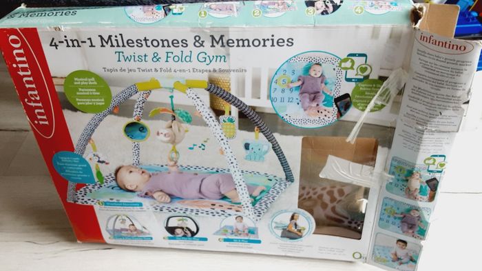 Équipement bébé jeu jouet tapis d’éveil Infantino 4 en 1 Milestones et mémoires Neuf - photo numéro 5