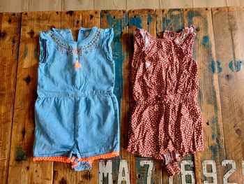 Lot de 2 combi short ete pour bebe fille