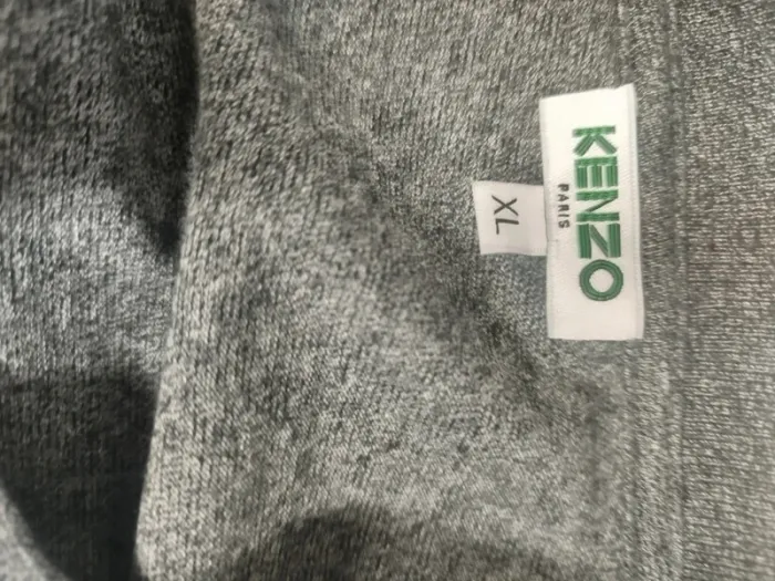 T-shirt gris Kenzo tigre brodé logo devant, coupe droite, taille XL A210 - photo numéro 4