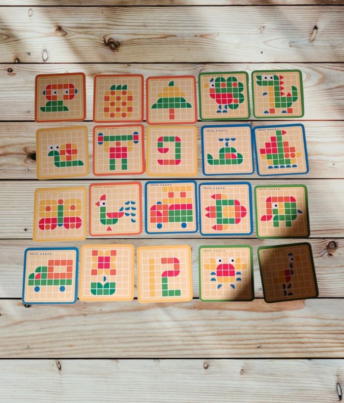 Jeu éducatif puzzle mosaïque Montessori en bois – Formes & couleurs - photo numéro 3