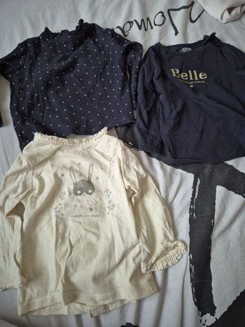 Lot 3 tee shirt manche  longue  bébé  fille