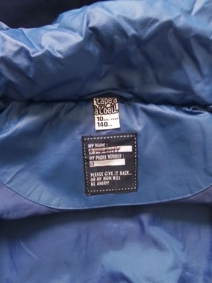 Manteau à capuche col montant. 10ans - photo numéro 5