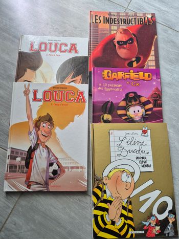 Lot  de 5 bandes dessinées Louca Garfield ducobu