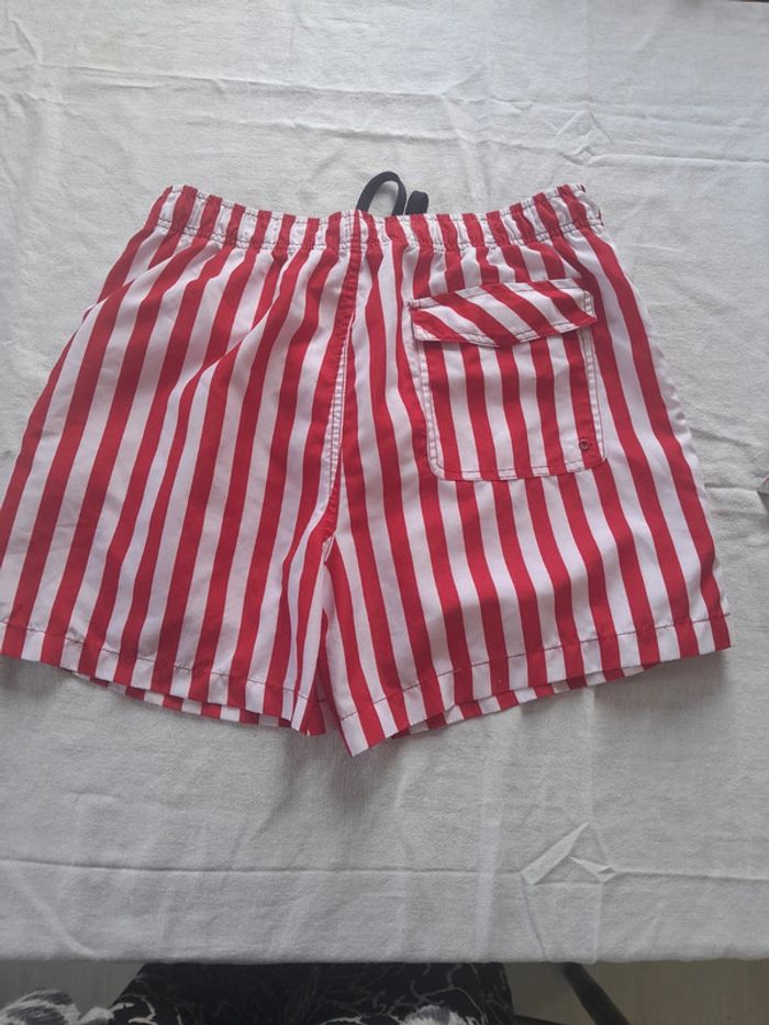 Short de bain rayé rouge status beach - photo numéro 4