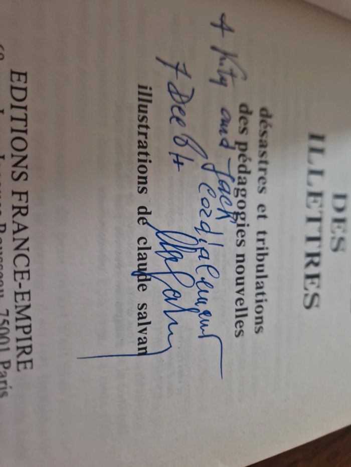 Livre la révolte des illettrés Jacques Limouzy dedicace Claude Salvan - photo numéro 4