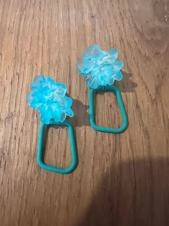 Boucles d’oreilles verte bleue