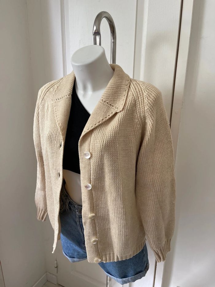 Pull / gilet beige crème - photo numéro 6