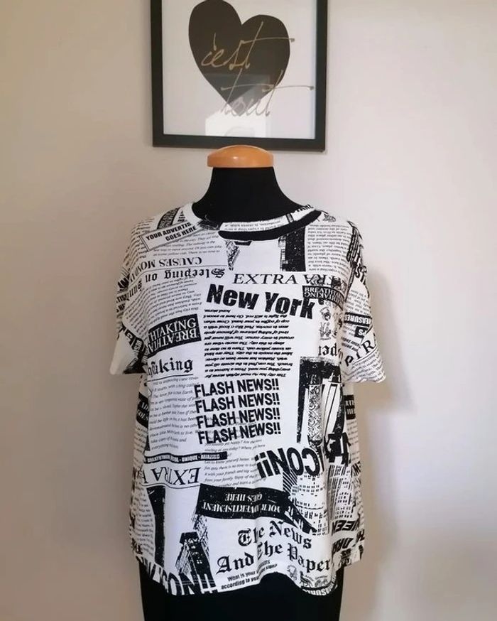 Tee-shirt col asymétrique original Zara S