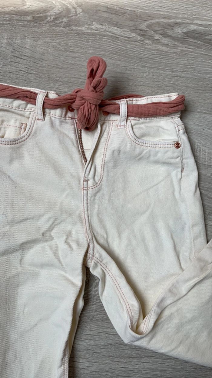 Jean fille blanc cassé / beige 4 ans - photo numéro 2