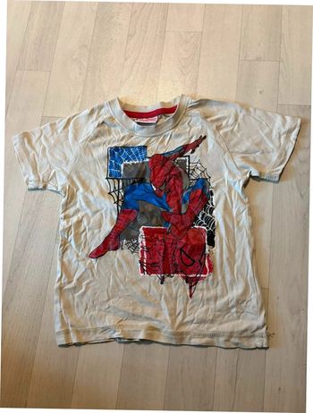 T-shirt Spiderman 3/4 ans beige manches courtes
