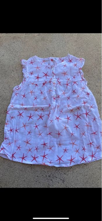 Tunique blanche rouge et corail