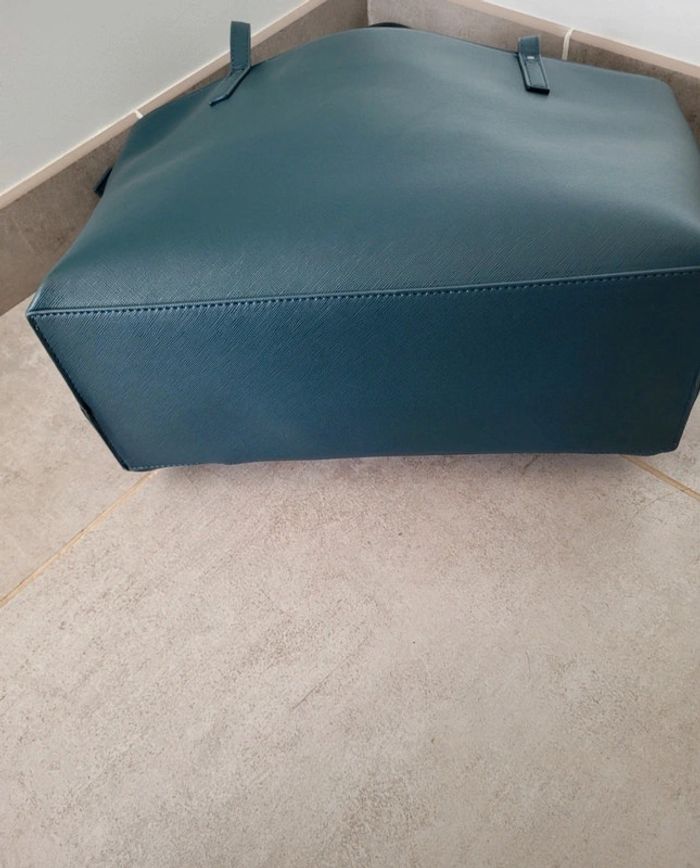 Sac cabas trapèze bleu canard femme compartiment pc neuf - photo numéro 5
