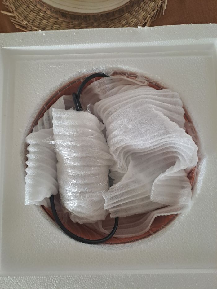 Suspension en verre nordique Bauhaus - Orange/Bordeaux - photo numéro 6