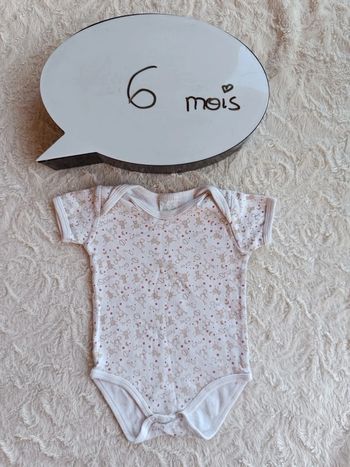 Body manches courtes Mixte 6 mois 100% coton