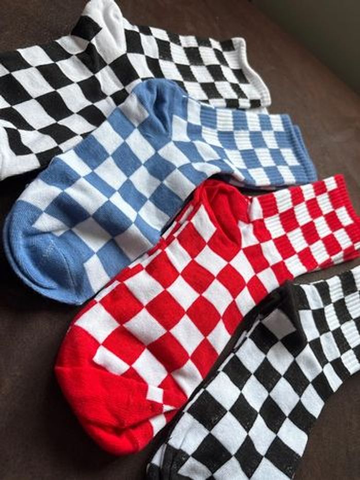 Lot de 4 paires de chaussettes damier - photo numéro 4