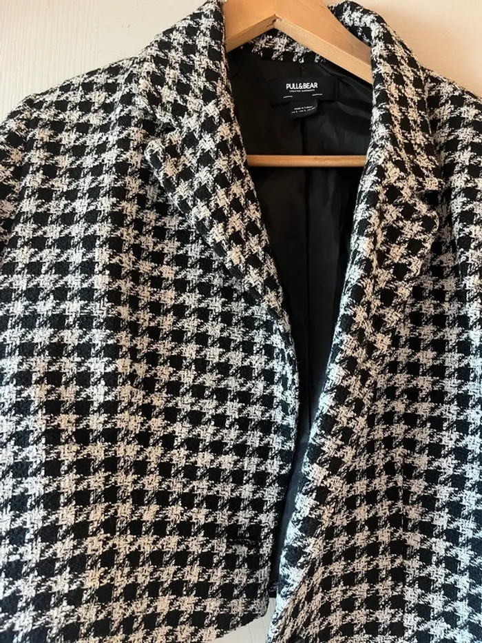 blazer pied de poule pull and bear - photo numéro 2