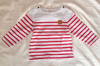 T-shirt marinière manches longues 12 mois obaïbi 