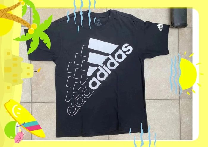 T shirt adidas noir blanc - photo numéro 2
