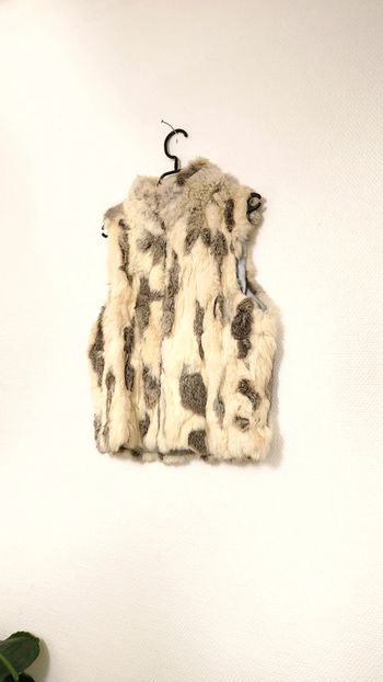 Gilet boléro sans manche en fausse fourrure intérieur Satin