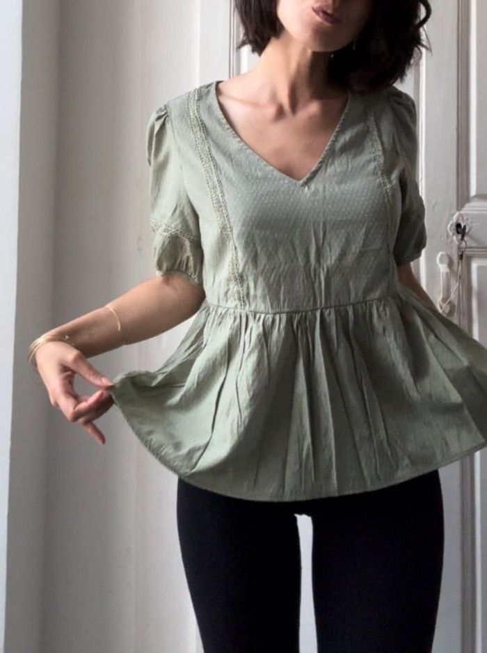 Top Péplum vert - taille L