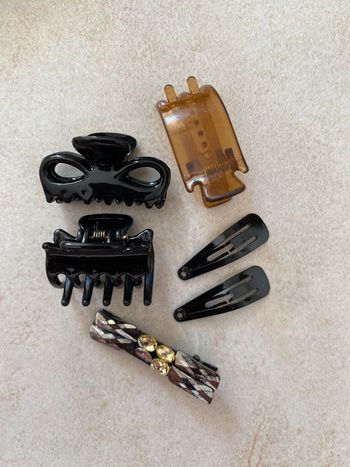 Lot de barrettes pince fille Noir