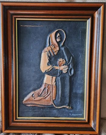 Cadre avec sculpture sur bois