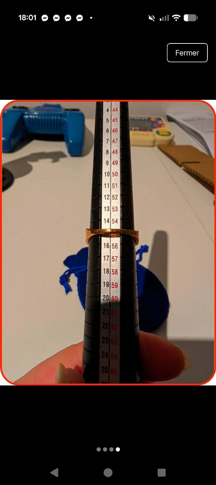 Bague gourmette en titane doré – Neuve - photo numéro 4