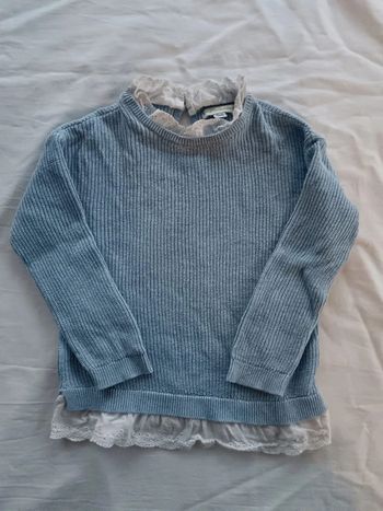 Pull maille Vertbaudet col brodé 2 ans