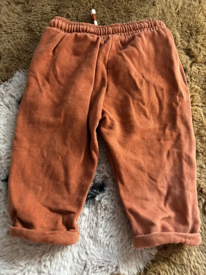 Ensemble tee shirt lapin + pantalon orange Vertbaudat t.9m - photo numéro 8