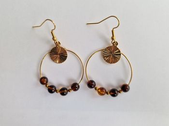 Créole doré et marron en acier inoxydable