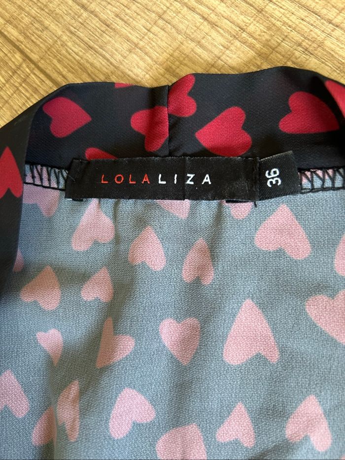 Robe noire et rouge à manches longues LolaLiza taille 36 comme neuve - photo numéro 10