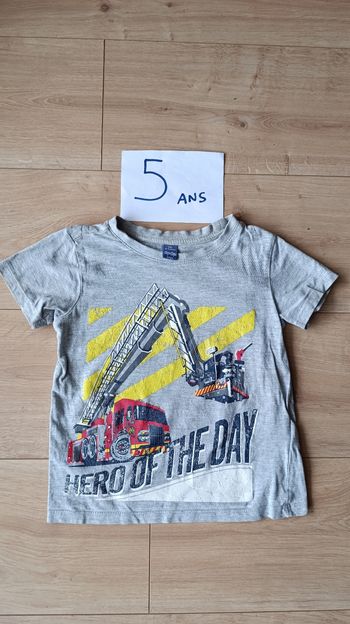 T-shirt gris pompiers 